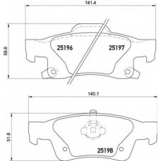 Колодка гальм. диск. JEEP GRAND CHEROKEE IV 3.6 V6 5.7 V8 2010 - задн. (вир-во BREMBO)