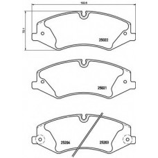 Колодка гальм. диск. LANDROVER DISCOVERY 09 -, RANGE ROVER 06 - передн. (вир-во BREMBO)
