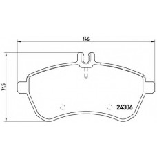 Колодка гальм. диск. MB C-CLASS передн. (вир-во BREMBO)