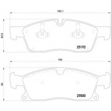 Колодка гальм. диск. MB G-CLASS 350 2012-, M-CLASS 2011- передн. (вир-во BREMBO)