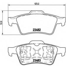 Колодка гальм. диск. RENAULT LAGUNA, MEGANE задн. (вир-во BREMBO)