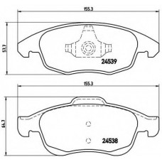 Колодка гальм. диск. CITROEN C4 передн. (вир-во BREMBO)