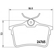 Колодка гальм. диск. CITROEN BERLINGO 08-, PEUGEOT PARTNER08-,308 SW 07- задн. (вир-во BREMBO)