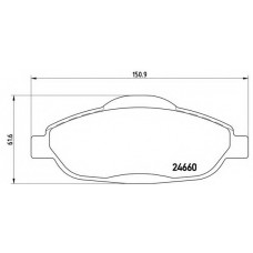 Колодка гальм. диск. PEUGEOT 308 передн. (вир-во BREMBO)