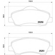 Колодка гальм. диск. CITROEN C4 CACTUS 1.2 2014-,PEUGEOT 308 II 1.2 1.6 2013- передн. (вир-во BREMBO