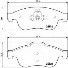 Колодка гальм. диск. RENAULT DUSTER передн. (вир-во BREMBO)