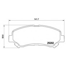 Колодка гальм. диск. NISSAN QASHQAI, передн. (вир-во BREMBO)