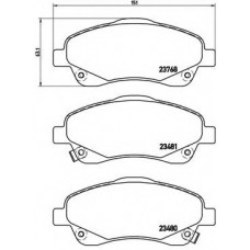 Колодка гальм. диск. TOYOTA AVENSIS (T25), COROLLA V передн. (вир-во BREMBO)