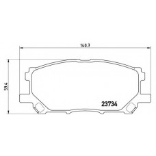 Колодка гальм. диск. LEXUS RX, передн. (вир-во BREMBO)