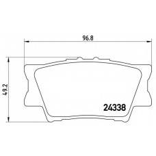 Колодка гальм. диск. TOYOTA CAMRY, RAV 4 задн. (вир-во BREMBO)