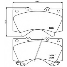Колодка гальм. диск. TOYOTA LAND CRUISER 200 4.5D/4.7/5.7 08 - передн. (вир-во BREMBO)