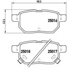 Колодка гальм. диск. TOYOTA AURIS задн. (вир-во BREMBO)
