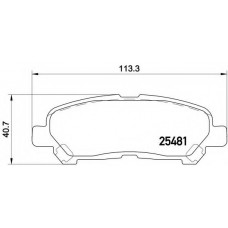 Колодка гальм. диск. TOYOTA HIGHLANDER задн. (вир-во BREMBO)