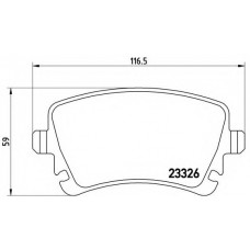 Колодка гальм. диск. VW T5 (7HM), T5 (7HB, 7HJ) задн. (вир-во BREMBO)