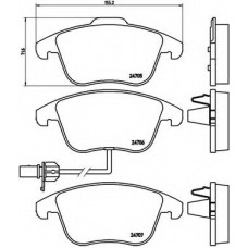 Колодка гальм. диск. SEAT ALHAMBRA 2010 - VW SHARAN 2010 - передн. (вир-во BREMBO)