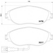 Колодка гальм. диск. VW PASSAT передн. (вир-во BREMBO)