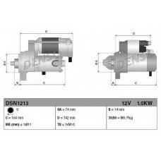 Стартер 12V 12V 1kW TOYOTA (вир-во Denso)