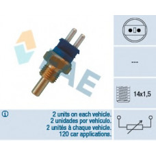 Датчик температури охолоджуючої рідини MB OM602 93-03 (2 конт.) (синій)