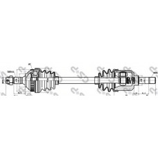 Піввісь Peugeot Partner (L) (25x24x593x29T) (+ABS)