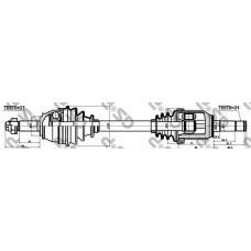 Піввісь Fiat Doblo 01- (L) (24x25x615)
