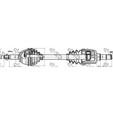 Піввісь Ford Connect 02- (L) (25x26x632)