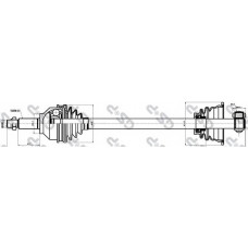 Піввісь Renault Trafic/Opel Vivaro 1.9dCi 01- (L) (27x676) d=37