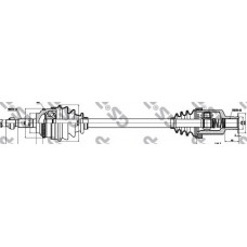Піввісь Renault Kangoo/Clio II (R) (23x23x724x44T) (+ABS)
