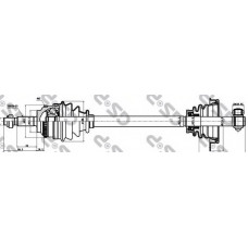 Піввісь Renault Clio II/Kangoo (L) (23x630x44T) (+ABS) d=29