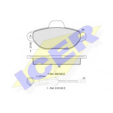 Колодки гальмівні (передні) Fiat Punto 93-00/99-10 (+датчики)