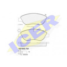 Колодки гальмівні (передні) Fiat Stilo 01-08/Bravo 07-14/Alfa Romeo Mito 08-15 (+датчик)