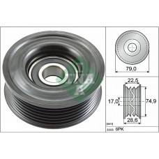 Ролик генератора Mazda 3 03-14 (паразитний) (74х24.7)