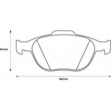 Колодка гальм. диск. FORD FOCUS (DAW, DBW, DNW), TRANSIT передн. (вир-во Jurid)