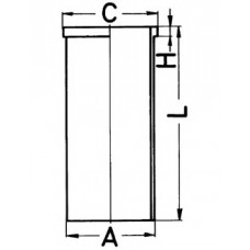 Гільза поршнева MB 89.0 2.3D/TD/2.9D/TD OM601/OM602 A=91.5 C=94.05 L=156.5 H=4.7 (вир-во KS)