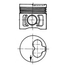Поршень з кільцями AUDI/VW 80.0 1.9D/2.4D 1X/1Y/3D/AAS/AAB (вир-во KS)