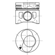 Поршень з кільцями VAG 80.01 1Z/AFN/AGR/AHF/ALH/ASV/AVG/AHH/AHU/ALE/AEY (3-4CYL) (вир-во KS)