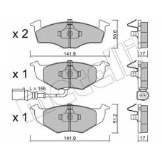Колодки гальмівні (передні) Skoda Fabia 99-14/Roomster 07-15/VW Polo III 01-12 (+датчик)