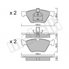 Колодки гальмівні (передні) MB E-class (W210/S210)/CLK-class (C208) 95-03/SLK-class (R170) 00-04