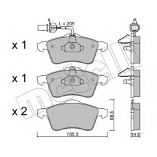 Колодки гальмівні (передні) VW T4 90-03 R15 (+датчик)