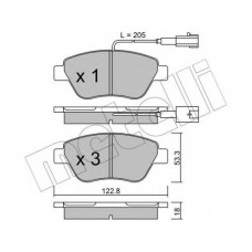Колодки гальмівні (передні) Citroen Nemo 10-/Peugeot Bipper/Fiat 500/500C 08-/Punto 12- (+датчики)