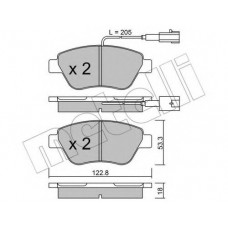 Колодки гальмівні (передні) Citroen Nemo 10-/Peugeot Bipper/Fiat 500/500C 08-/Punto 12- (+датчики)