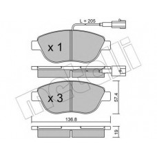 Колодки гальмівні (передні) Fiat Doblo 01-/Opel Combo 1.3-2.0CDTI 12- (з датчиком)