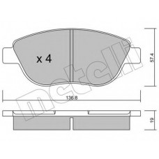 Колодки гальмівні (передні) Citroen C3/C4 02-/Berlingo/Peugeot 307 98-11/Partner 01-08/207 06-15