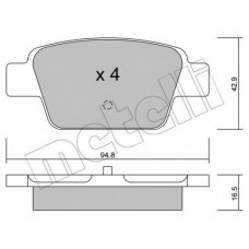 Колодки гальмівні (задні) Fiat Bravo II 07-14/Stilo 01-08/Linea 07-/Multipla 99-10/Lancia Delta 08-