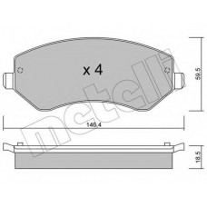 Колодки гальмівні (передні) Jeep Cherokee 01-08/Chrysler Voyager IV 00-08