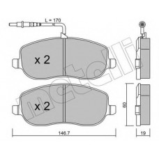 Колодки гальмівні (передні) Citroen C8 02-/Jumpy/Fiat Scudo/Peugeot Expert 95-06/807 02- (+датчики)