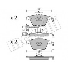 Колодки гальмівні (передні) Audi A4 03-09/A6/A8 03-11/Seat Exeo 08-13 (+датчики)