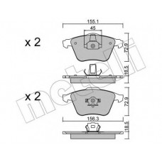 Колодки гальмівні (передні) Ford Focus/Mazda 3/Volvo C30/C70/S40/V50/Opel Vectra C 05-14/V40 12-