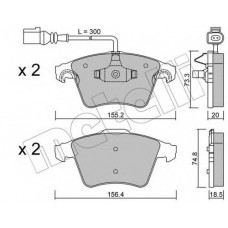 Колодки гальмівні (передні) VW Touareg 02-10 (+датчики)