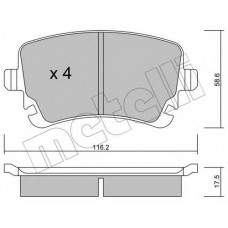 Колодки гальмівні (задні) VW T5/T6 2.0 TDI 03-