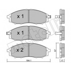 Колодки гальмівні (передні) Nissan Navara/Pick Up 2.4i/2.5 TD 98- (Akebono)